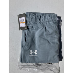 Small NWT Women's Under Armour Blue Rival Terry Flare Crop Pants Sweatpants pant